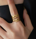Adaema anti tarnish adjustable ring