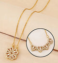 Gold plated clover magnetic pendant