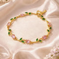 Pink Green Tulip Bracelet