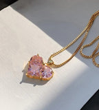 Pink heart necklace