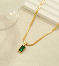 Green stone Anti tarnish necklace