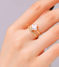 White clover adjustable ring (anti tarnish)
