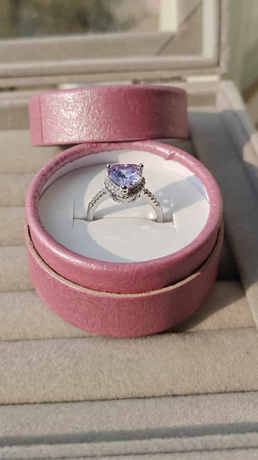 Purple heart adjustable ring