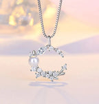 Silver plated moon themed pendant