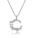 Silver plated moon themed pendant