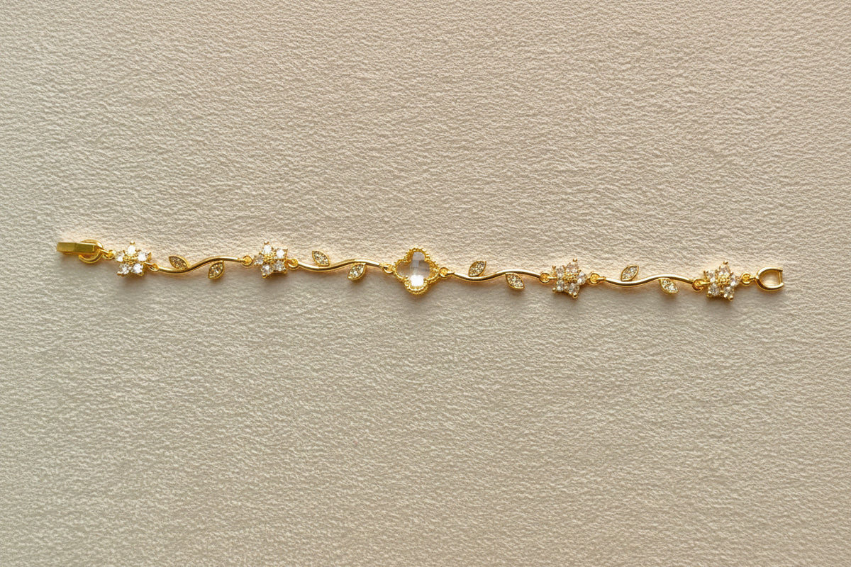 Rapunzel white clover floral bracelet