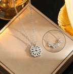 Silver plated clover magnetic pendant