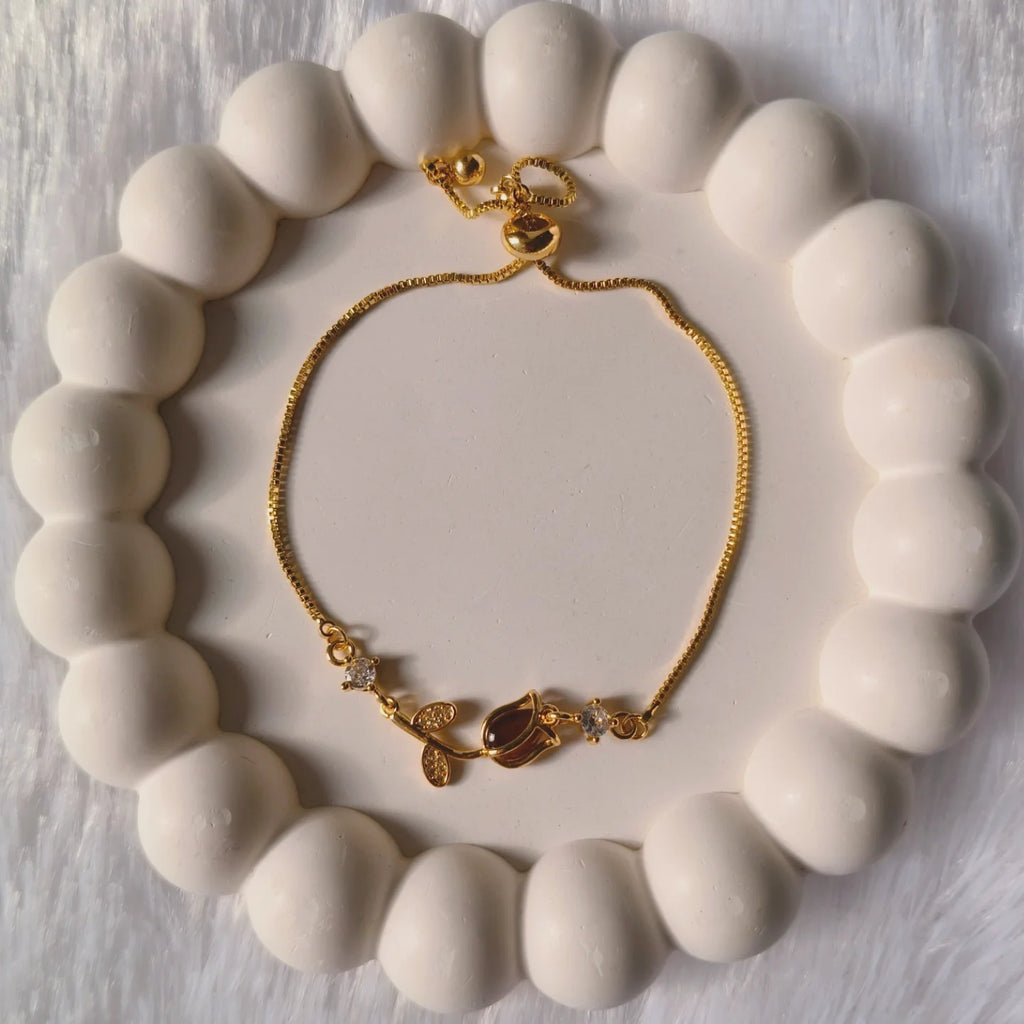 Olive adjustable tulip bracelet