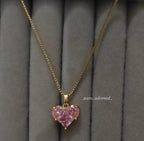 Pink heart necklace