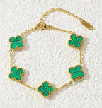 Celebry green clover bracelet