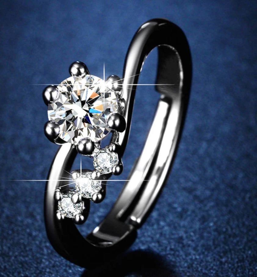 Emma silver plated adjustable ring