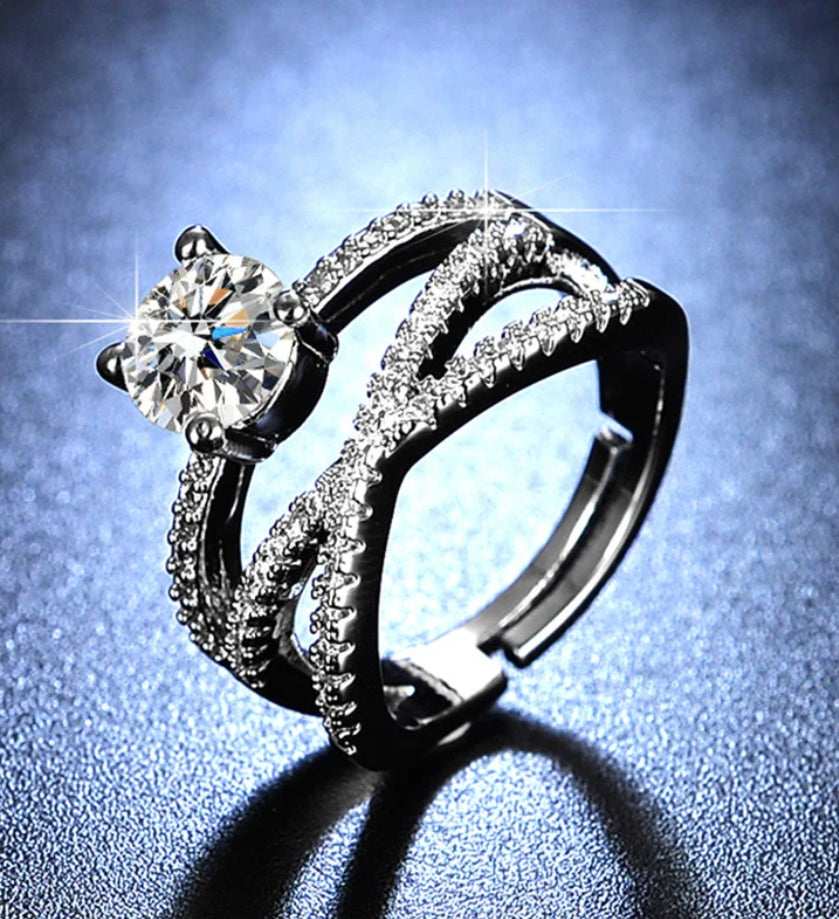 Ruby silver plated adjustable ring
