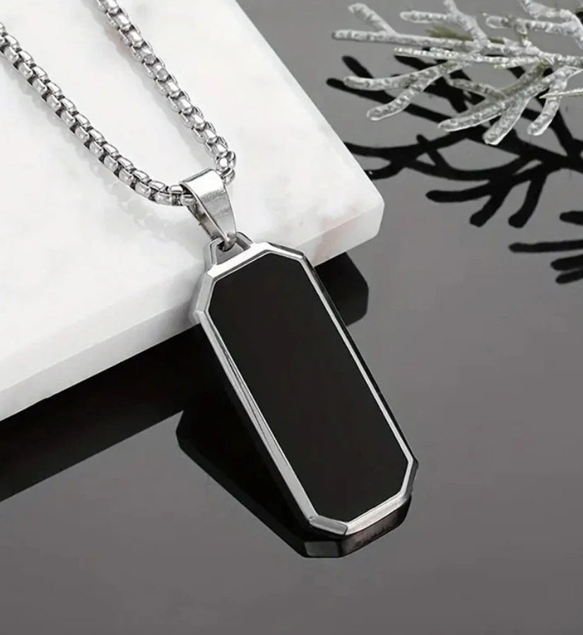 Nickon rectangular cut pendant