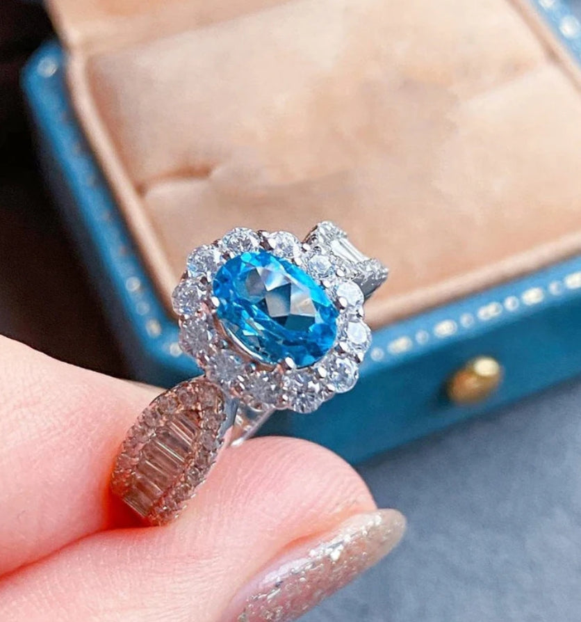 Veloure sapphire adjustable ring