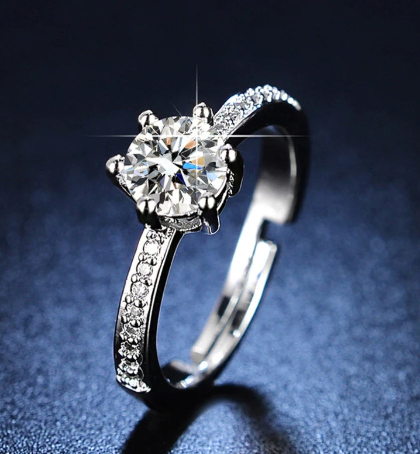Fizy silver plated adjustable ring