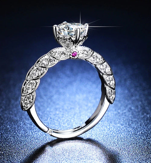 Arial silver plated adjustable ring