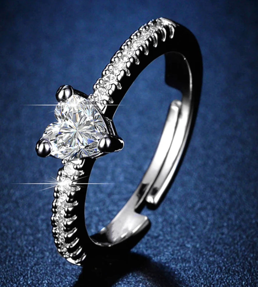 Aurora silver plated adjustable ring