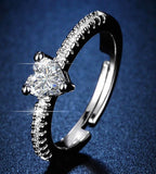 Aurora silver plated adjustable ring