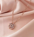 Rose gold plated clover magnetic pendant