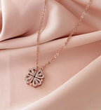 Rose gold plated clover magnetic pendant