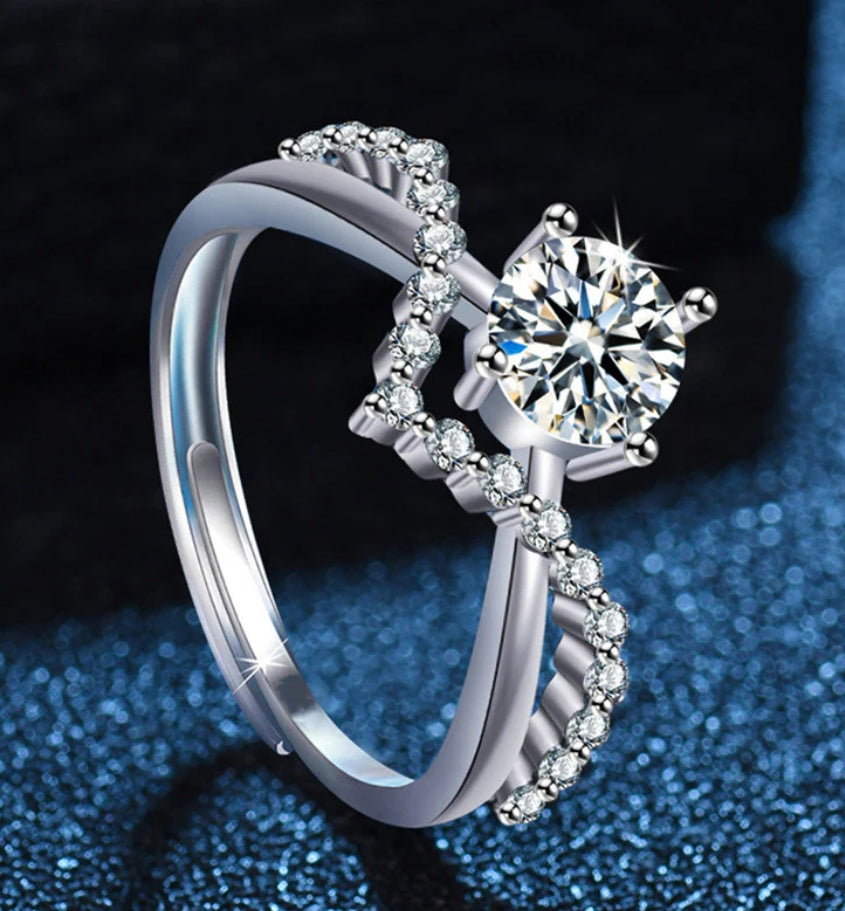 Mabel silver plated adjustable ring