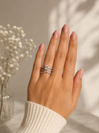 Ruby silver plated adjustable ring
