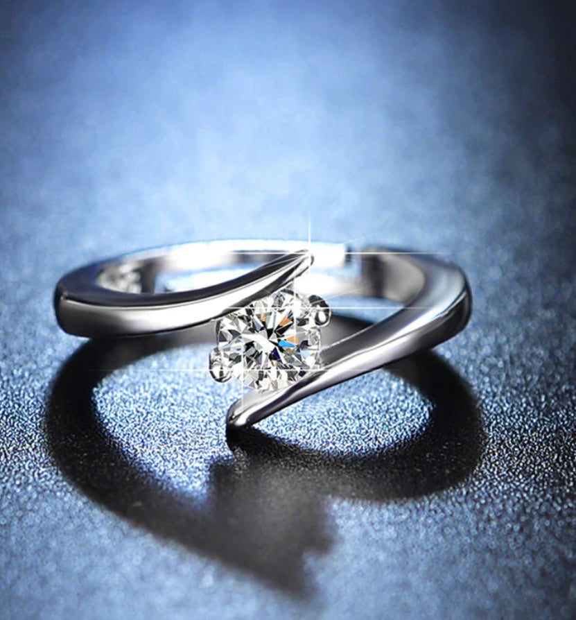 Gracie silver plated adjustable ring