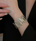 Leafy themed cuff bracelet