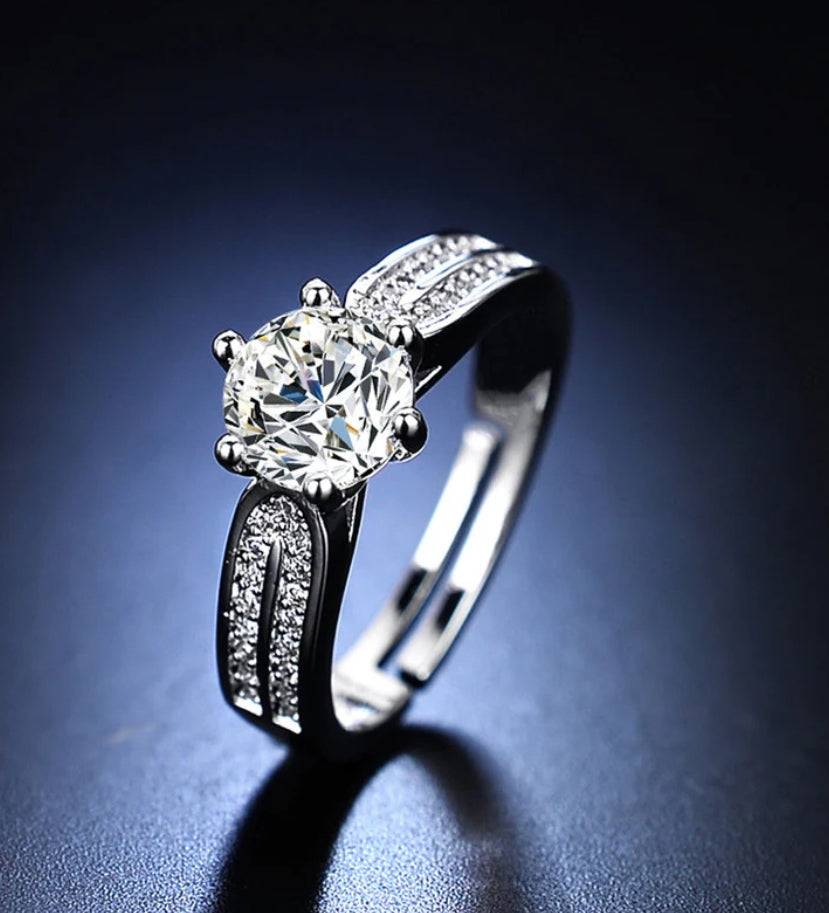 Amelia silver plated adjustable ring