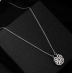 Silver plated clover magnetic pendant