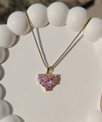 Pink heart necklace