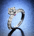 Arial silver plated adjustable ring