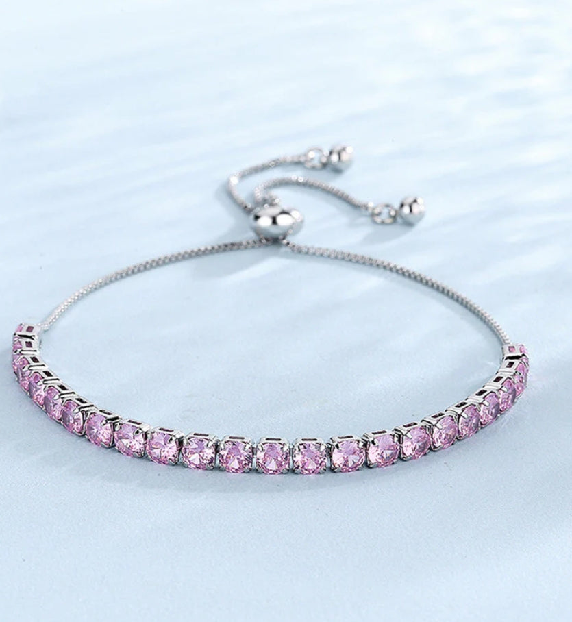 Tryon pink tennis bracelet
