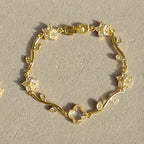 Rapunzel white clover floral bracelet
