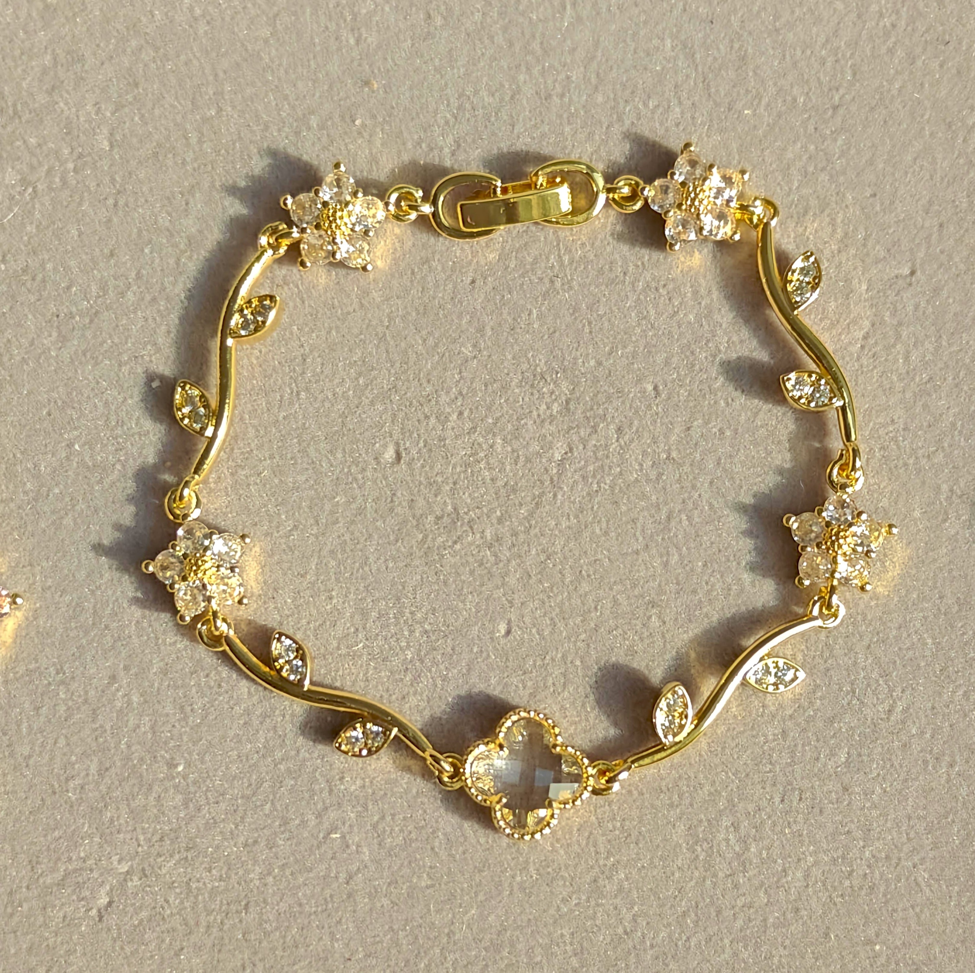 Rapunzel white clover floral bracelet