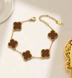 Celebry brown clover bracelet