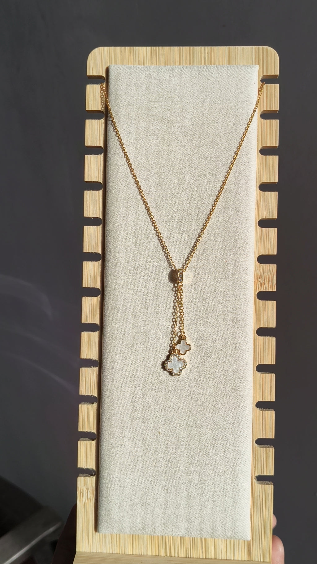 White clover hanging necklace