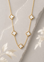 Lianna white clover necklace