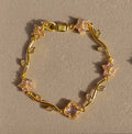 Rapunzel pink clover floral bracelet