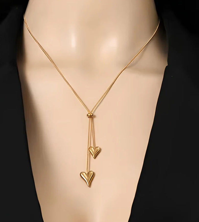 Aura dual heart hanging pendant