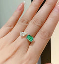 Scarlett green emerald adjustable ring