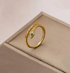 Snake themed adjustable ring