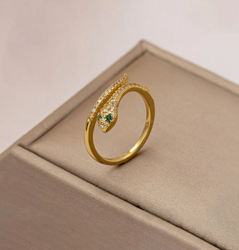 Snake themed adjustable ring