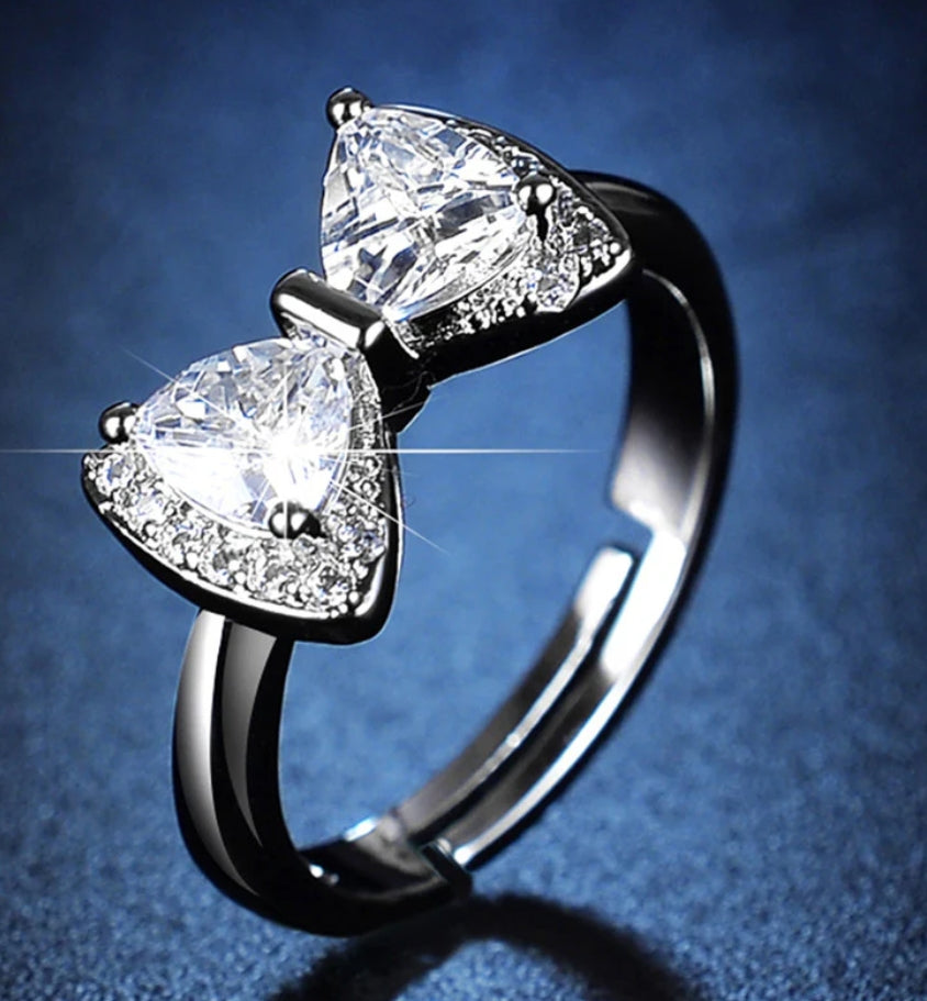 Bowlite silver plated adjustable ring