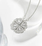 Silver plated clover magnetic pendant