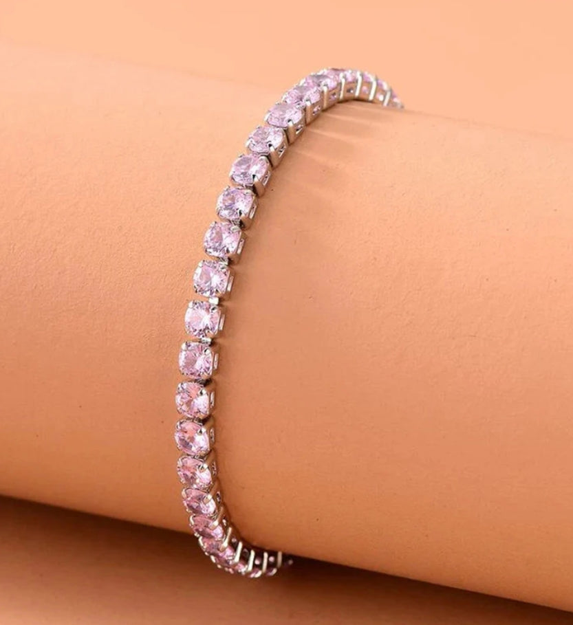 Tryon pink tennis bracelet