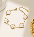 Celebry white clover bracelet