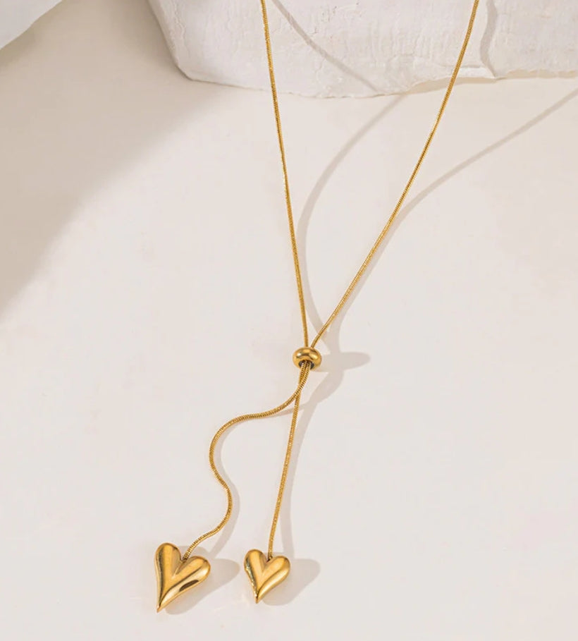 Aura dual heart hanging pendant
