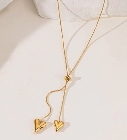 Aura dual heart hanging pendant