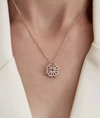 Rose gold plated clover magnetic pendant